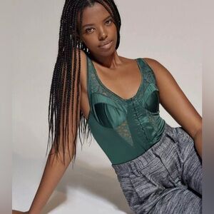 Urban Outfitters Satin & Lace Corset Bustier Bodysuit Women’s small